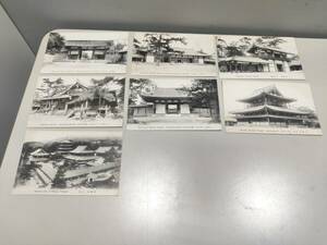 WQR125077 (古い絵葉書) 古資料 はがき7枚☆法隆寺 東門/三経院/大講堂/南大門/大経楼/金堂☆当時もの 郵便ハガキ 