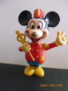 ビンテージ　ミッキーマウス・バンドリーダー　MIckey Mouse Plastic Figure 1970年代　Ｍickey Mouse Drum Major