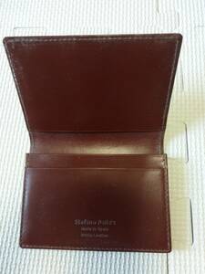 新品 Stefano Palla`s カードケース CARD CASE 名刺入れ スペイン製、ブライドルレザー、髙島屋、高島屋、茶色ブラウン、ステファノパラス