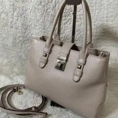 FURLA フルラ　トートバッグ　ショルダーバッグ　レザー　ピンクベージュ