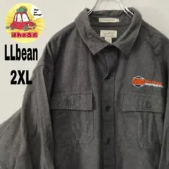 usa古着 LLbean ヘビーネルシャツ　2XL グレー　シャモスシャツ