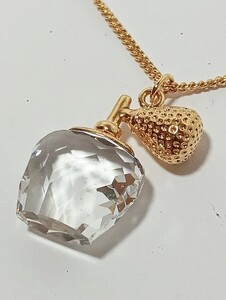 1円【極美品/箱付】SWAROVSKI スワロフスキー　クリスタル　ネックレス アップル リンゴ　ゴールドカラー