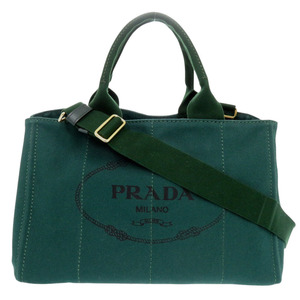 美品 プラダ CANAPA カナパ BN2642 キャンバス グリーン トートバッグ 緑 0171 PRADA