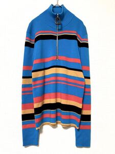 ジェイダブリューアンダーソン　jw anderson ハーフジップ　ボーダー　ハイネック　ニット　ウール　プルオーバー セーター ブルーウール