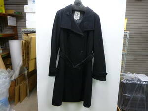 【7056】MICHEL KLEIN　コート　黒　大きいサイズ　44サイズ