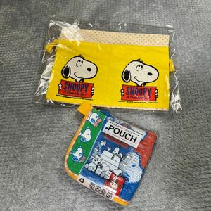 （新品）スヌーピーポーチ＆大きめ巾着（ハンドメイド）2点セット