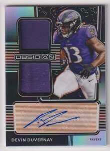 NFL DEVIN DUVERNAY AUTO 2020 PANINI OBSIDIAN ROOKIE JERSEY INK AUTOGRAPH FOOTBALL RAVENS ORANGE PRIZM /99 枚限定