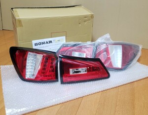 SONAR│LED テールランプ│20系 IS250 IS350│テールライト│LEXUS│レッド＆クリスタル│レクサス IS│GSE20 GSE21 GSE25