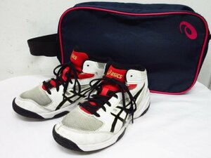 t6116　アシックス　ジュニア/キッズ　バスケットシューズ　ダンクショット　TBF139　ケース付き　23.5cm　バッシュ　DUNKSHOT　ASICS