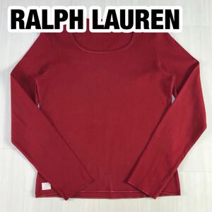 RALPH LAUREN SPORT ラルフローレン スポーツ 長袖コットンTシャツ カットソー L レッド ブランドタグ