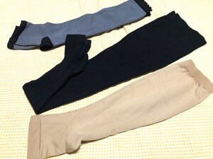 着圧ソックス　3点まとめて　ベーシックカラー　黒　ベージュ　グレー　つま先無し　つま先オープン　ふくらはぎ　　