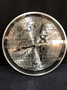 【中古品】ワンピース ONEPIECE エース ACE 壁掛け時計 掛け時計 動作確認済 シルバー N01