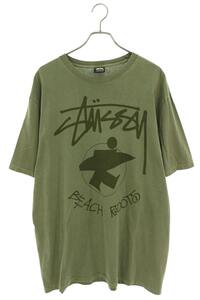 ステューシー STUSSY BEACH ROOTS TEE サイズ:L ロゴプリントTシャツ 中古 BS55