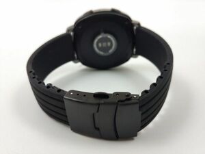 シリコンラバーストラップ 交換用腕時計ベルト Dバックル 黒Xブラック 20mm