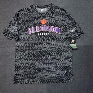 アメリカ直輸入　Russell　新品　Clemson 半袖Tシャツ　ランニング　NCAA トレーニング　高弾力性　Tシャツ　ブラック　M