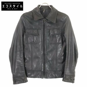 DIOR HOMME ディオール オム 06AW 6HH5041901 エディ期 クロスポケット ラムレザー ジャケット 44 ブラック メンズ