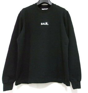 新品★BALR ボーラー★スウェット★メタルロゴ★バックプリント★クルーネック プルオーバー★S★ブラック