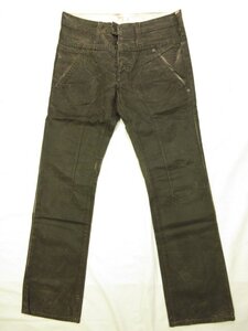 超美品【ニールバレット NEIL BARRETT】コットン デニムパンツ ジーンズ (メンズ) size32 ブラウン系 加工 イタリア製 □32MPA2263□