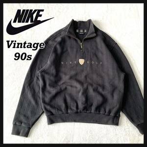 【人気】90s NIKE GOLF ナイキ ゴルフ スウェット トレーナー ハーフジップ センターロゴ ヴィンテージ 