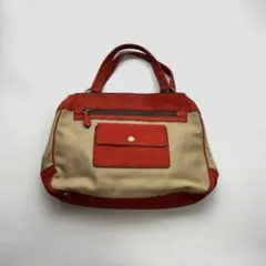 PRADA canvas leather hand bag