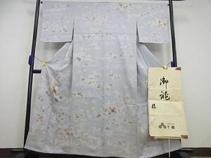 平和屋1■極上　創業460年・千總　訪問着　刺繍　雲取り流水草花文　金彩　たとう紙付き　逸品　未使用4s312