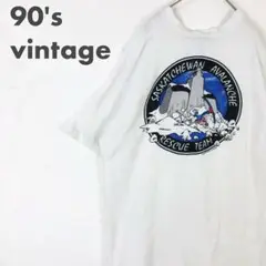 2428 90s フルーツオブザルーム　スキー　カナダ　ロゴ　半袖　Tシャツ　白