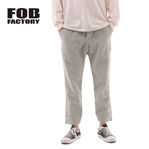 【サイズ S】FOB FACTORY エフオービーファクトリー リラックスデニム スウェットパンツ ライトグレー 日本製 F0404 RELAX SWEAT PANTS