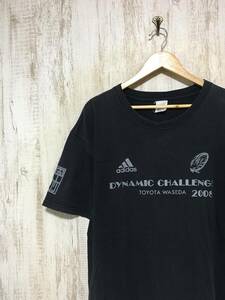 596☆【DYNAMIC CHALLENGE TOYOTA WASEDA 2008 Tシャツ】adidas アディダス 黒 XL