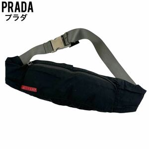 美品　プラダスポーツ　PRADA ウエストポーチ　ボディバッグ　黒　赤　ウエストバッグ ハンドバッグ　トートバッグ　ショルダーバッグ