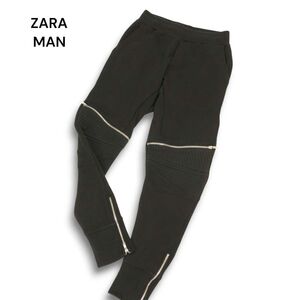 ZARA MAN ザラ マン 通年 ジップデザイン★ スウェット ジョガー パンツ Sz.S　メンズ 黒　C4B05124_C#R