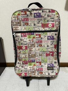 美品　ハピタス 折りたたみキャリー H0007-PN23 コミックカラー [29L] Snoopy HAPITAS 人気柄　スヌーピー 軽量　コンパクト収納可