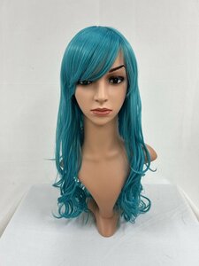 Wigs2you C-003 青色 コスプレウィッグ アニメ アイドル風 耐熱コスプレウィッグ★パーマロングスタイル