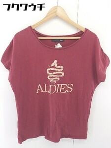 ◇ ALDIES アールディーズ ロゴ プリント 半袖 Tシャツ カットソー サイズXS レッド系 メンズ