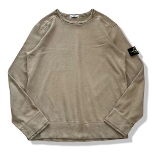 【2007SS】STONE ISLAND(ストーンアイランド) クルーネックコットンニット ベージュ XL 長袖 リブステッチ コンパスロゴ イタリア製