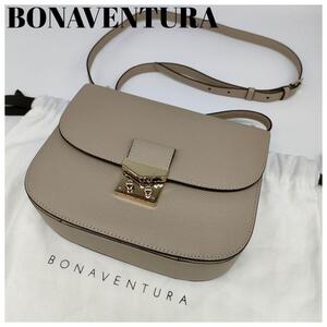 定価２０万円超!!!【未使用級・現行品】BONAVENTURA ボナベンチュラ BONAVENTURAステラ ショルダーバッグ ノブレッサレザー グレージュ