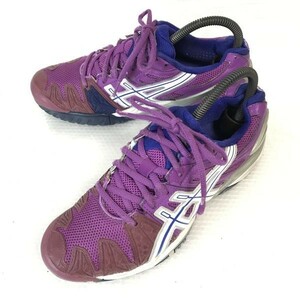 定価1.5万★ASICS/アシックス★GEL-SOLUTION 5(ゲル ソリューション 5)/オールコート用/テニスシューズ【US-7.5/24.5/紫】TLL726◆pQ-371