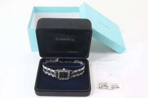 TIFFANY&Co. ティファニー アトラス スクエア クォーツ 2針 腕時計 黒文字盤 箱付 6093-N