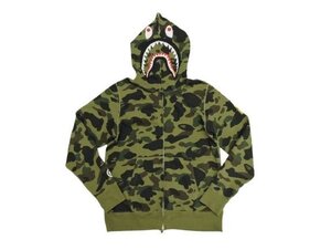 アベイシングエイプ シャーク フルジップパーカー Mサイズ 001ZPJ701006M カモ 迷彩 A BATHING APE 中古品[C127L061]