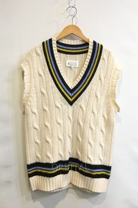 二子玉)Maison Margiela メゾンマルジェラ COLLEGE SWEATER VEST カレッジセーターベスト 18SS ウール メンズ S 国内正規