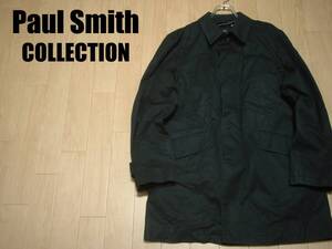 売り切り高級Paul Smith取り外し可能中綿ライナー付きステンカラーコートLブラック正規ポールスミスCOLLECTION黒ジャケットMADE IN JAPAN