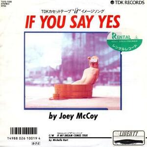 即決！JOEY MCCOY / IF YOU SAY YES [7”] EP レンタル落ち 和モノ CITY POP オメガトライブ