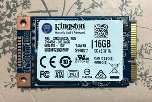 Kingston RBU-SMS151DS3/16GD SSD 16GB mSATA 動作品累積使用72時間