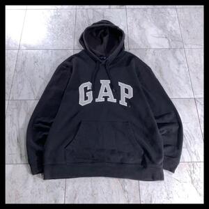 00s OLD GAP プルオーバー パーカー フーディ フェード ブラック M