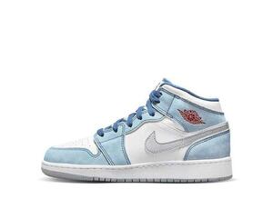 Nike GS Air Jordan 1 Mid "White/University Blue/Grey" 23.5cm DR6235-401