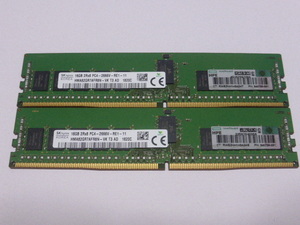 メモリ サーバーパソコン用 SK hynix DDR4-2666(PC4-21300) ECC Registered 16GBx2枚 合計32GB 起動確認済です HMA82GR7AFR8N-VK