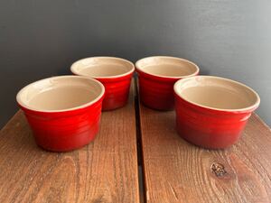 新品未使用★送料無料★ル・クルーゼ ルクルーゼ Le Creuset ラムカン S 4個セット チェリーレッド 並行輸入品 ラメキン ストーンウェア