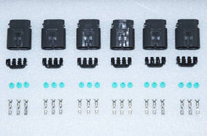 日産純正コイルハーネス対応 補修用コネクター 6個セット 端子&防水シール付き Z32 R31 A31 C32 Y32 RB20 VG30 VG20