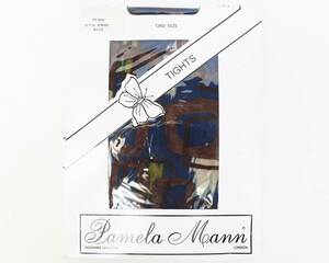 UE18パメラマン イギリス製 タイツ ロンドンPamela Mann LONDONデザイナー レッグウェア 柄タイツU.F.O. PRINT BLUE