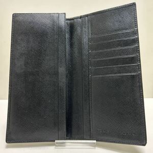 ◆PRADA プラダ　M836　縦型 長財布◆　バーティカル　二つ折り　サフィアーノ　ブラック　MADE IN ITALY 【USED】1016