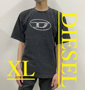 ディーゼル　Tシャツ　XL　ロゴ　ブラック　新品定価20.900円　33B24　A15269 0TJAY 9XX T-BOXT-Q22　コットンジャージ　オーバルDロゴ